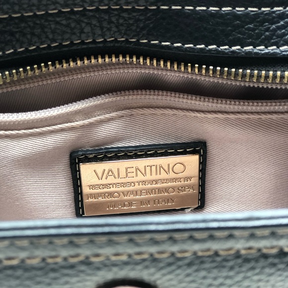 Mario Valentino Bags Mario Valentino Black Leather Crossbody Gold